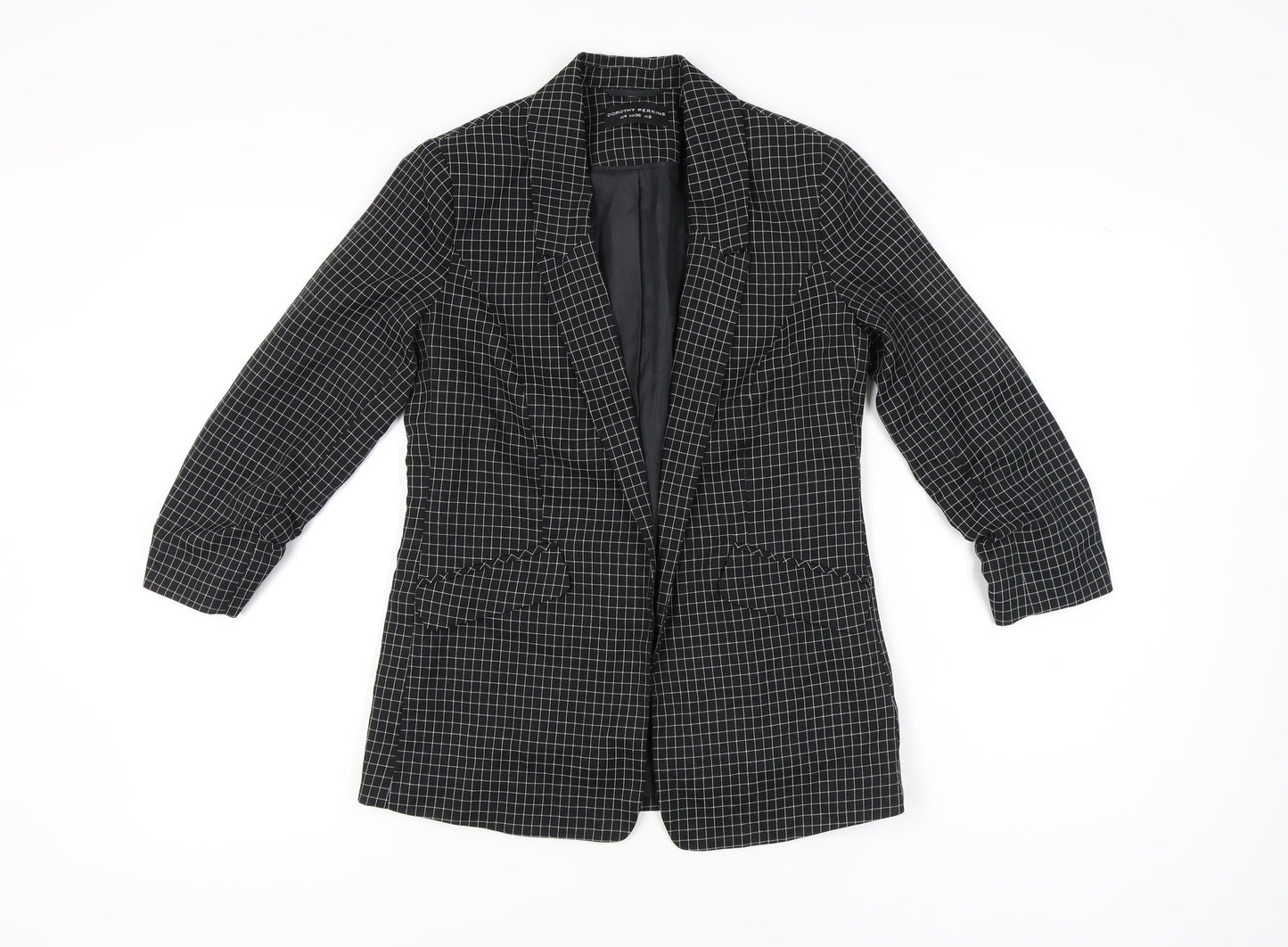 Dorothy Perkins Women’s Black Check Blazer UK 8 Tailored Jacket