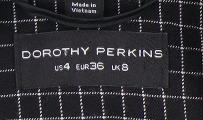 Dorothy Perkins Women’s Black Check Blazer UK 8 Tailored Jacket
