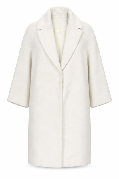 Boohoo Women’s Ivory Mid-Length Overcoat UK 10 Regular