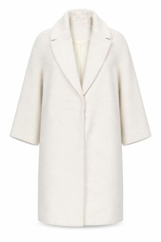 Boohoo Women’s Ivory Mid-Length Overcoat UK 10 Regular