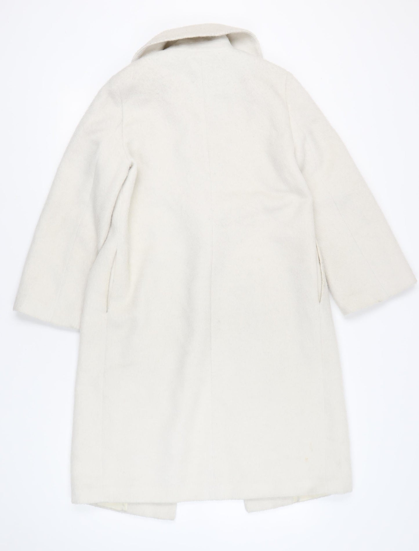Boohoo Women’s Ivory Mid-Length Overcoat UK 10 Regular