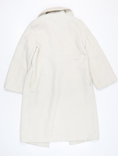 Boohoo Women’s Ivory Mid-Length Overcoat UK 10 Regular