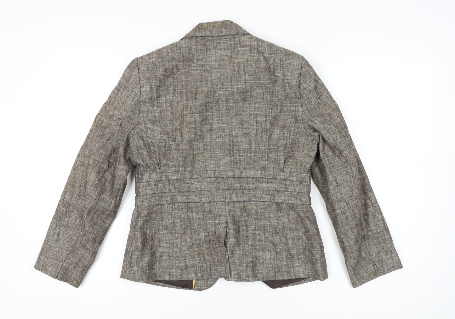 Et Vous Women's Brown Linen Blend Blazer Jacket Size 14