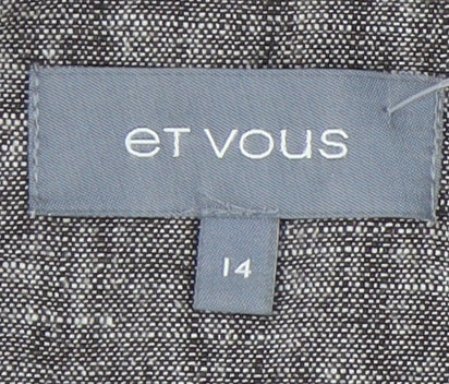 Et Vous Women's Brown Linen Blend Blazer Jacket Size 14
