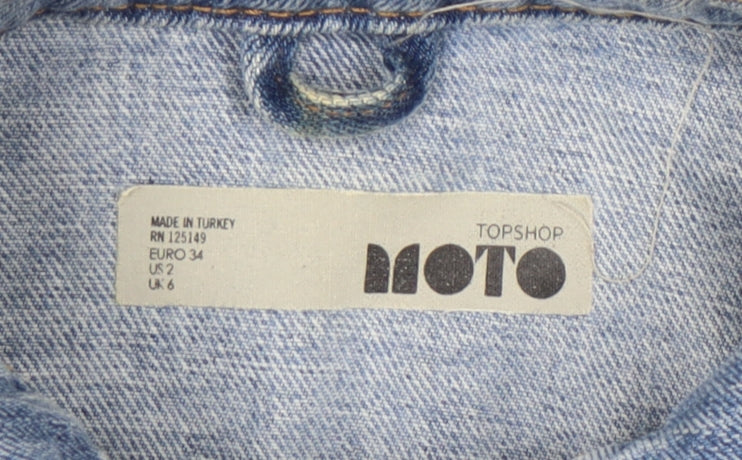 Womens UK Size 6 Topshop Blue Basic Jacket