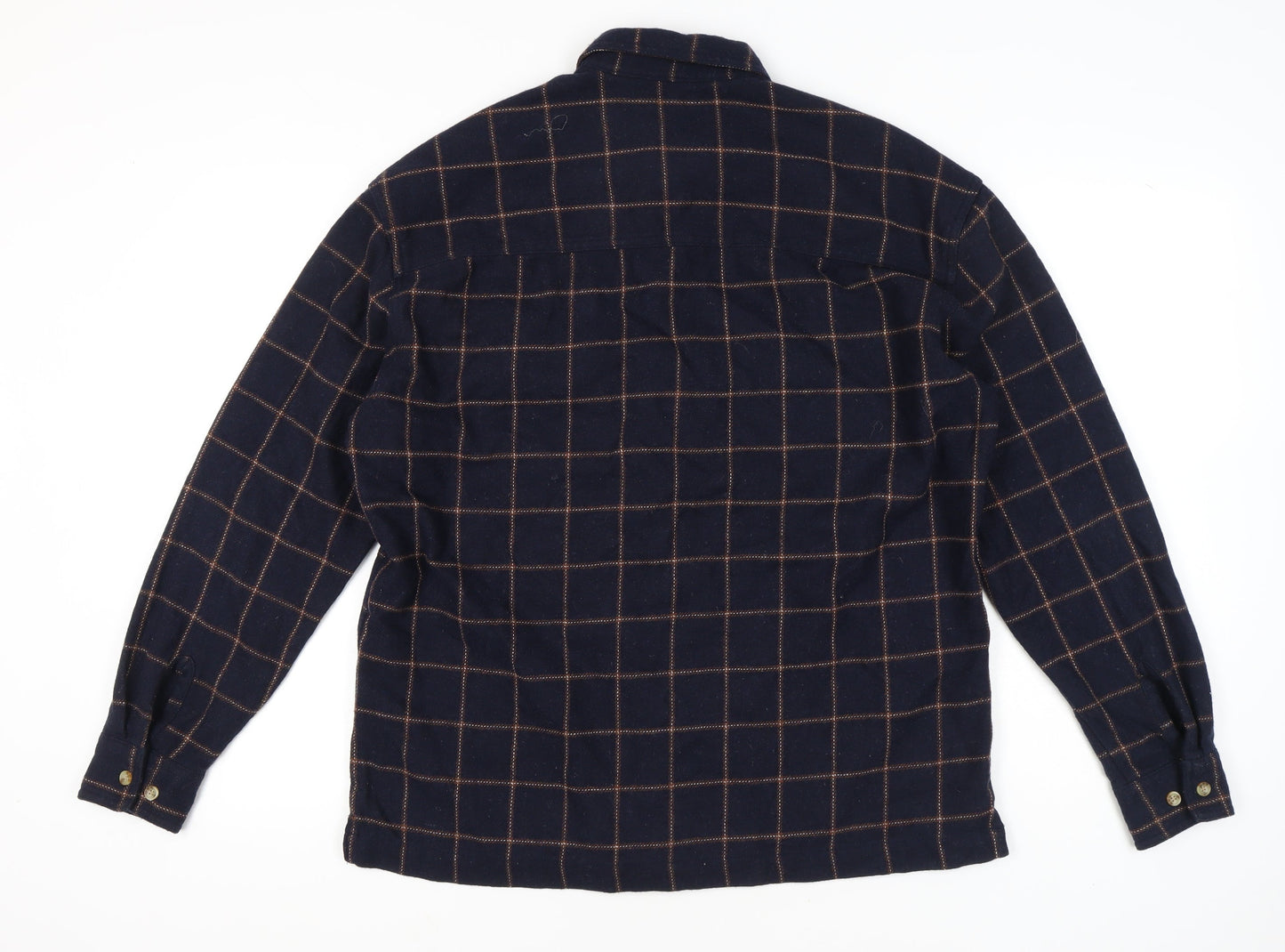 ASOS Men’s Blue Check Wool Blend Long Sleeve Button-Up Shirt M 38-40"
