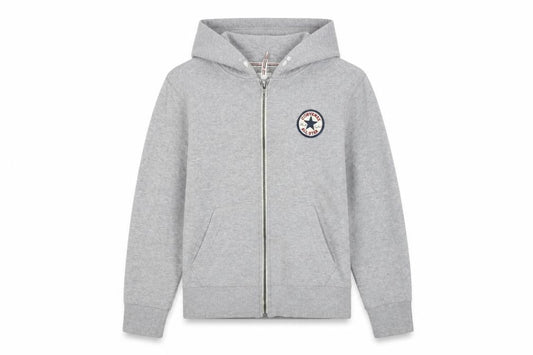 Converse Girls Grey Full Zip Hoodie 12-13 Years Cotton Blend Regular Fit