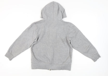 Converse Girls Grey Full Zip Hoodie 12-13 Years Cotton Blend Regular Fit