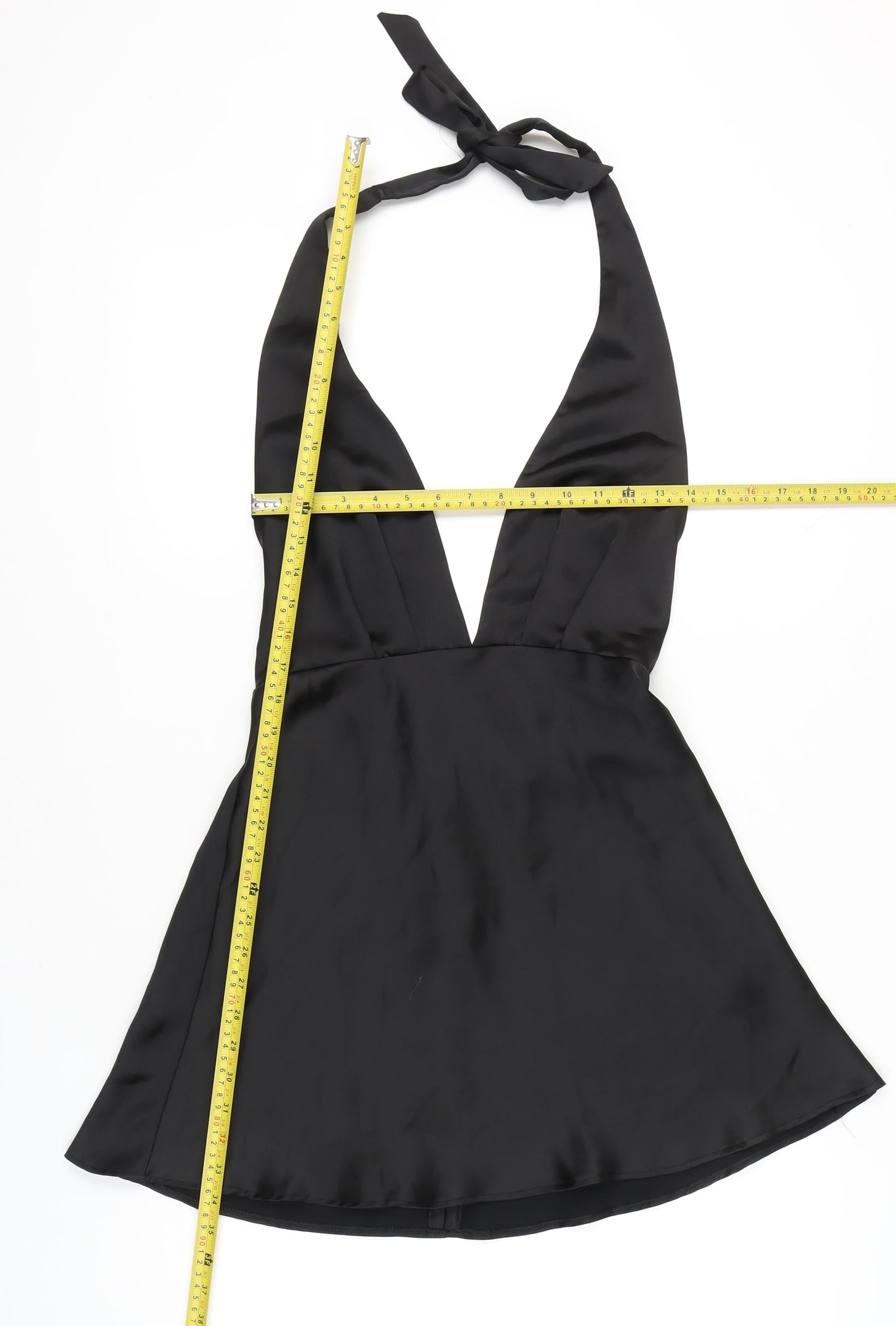 Zara Women’s Black Satin Halter Slip Dress Size S Party Clubwear