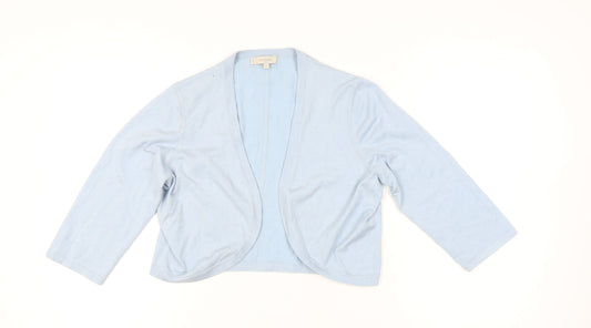 Hobbs Women’s Blue Cardigan L 3/4 Sleeve Knit Modal Blend