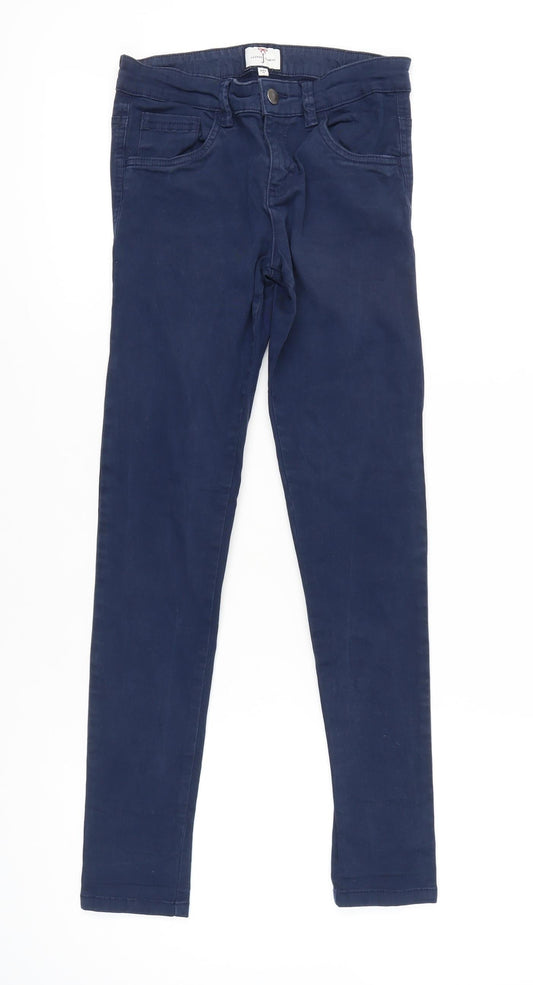 Jasper Conran Girls Blue Skinny Jeans Age 13 Years Stretch Casual