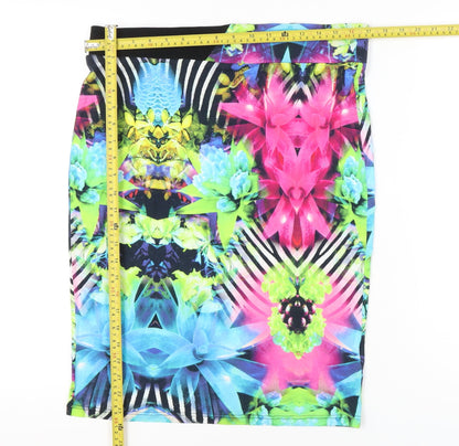 Ariana Womens Multicoloured Pencil Skirt Size 4 Stretch Viscose