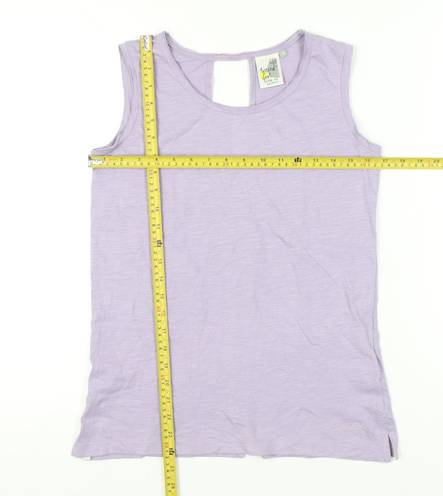 Womens UK Size 8 Weird Fish Purple Basic Tank