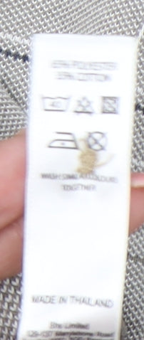 BHS Men’s Grey Check Polo Shirt Size L Short Sleeve Casual