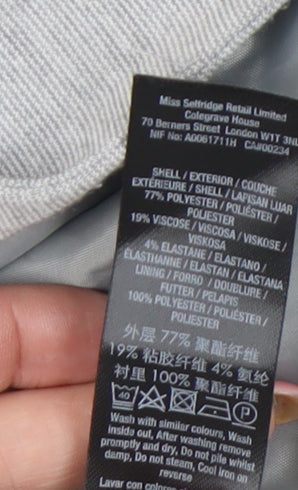 Miss Selfridge Women’s Grey Blazer Jacket UK 6 Tailored Workwear