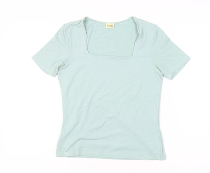 Womens UK Size M Viyella Green Basic T-Shirt