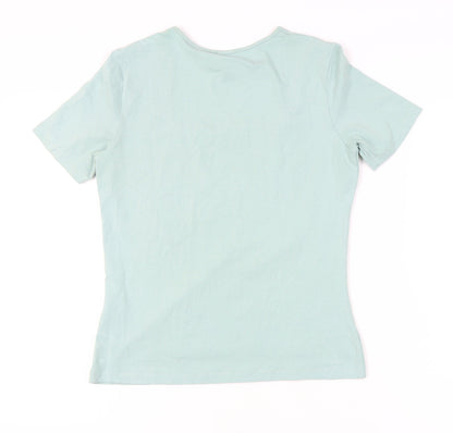 Womens UK Size M Viyella Green Basic T-Shirt