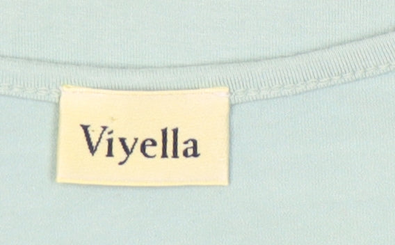 Womens UK Size M Viyella Green Basic T-Shirt