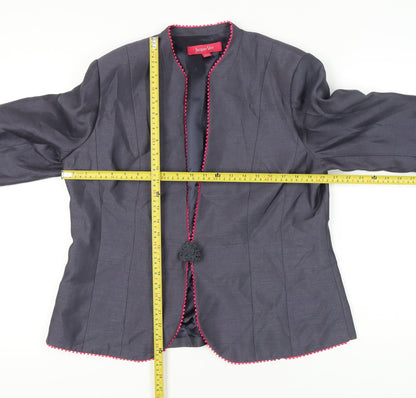 Jacques Vert Womens Grey Suit Jacket UK 16 Shawl Collar Tailored