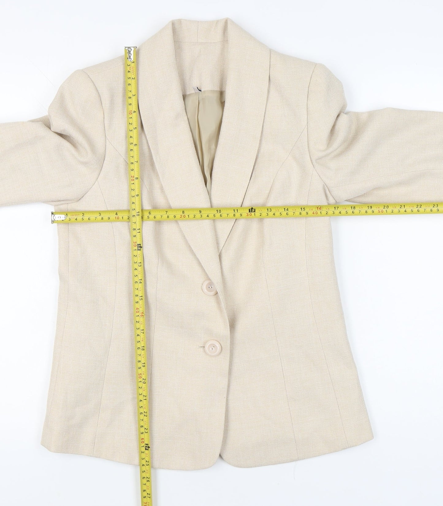 Honor Millburn Beige Womens Size 10 Shawl Collar Suit Jacket