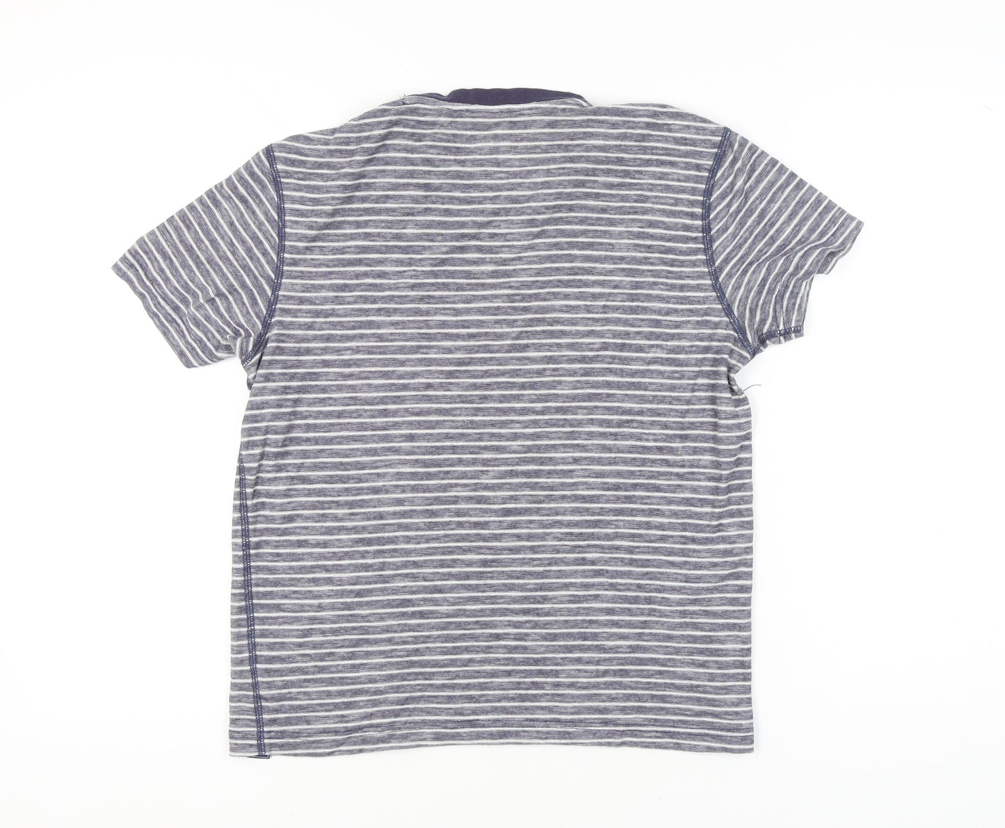 Joules Men's Blue Striped Cotton Crew Neck Short Sleeve T-Shirt Size M