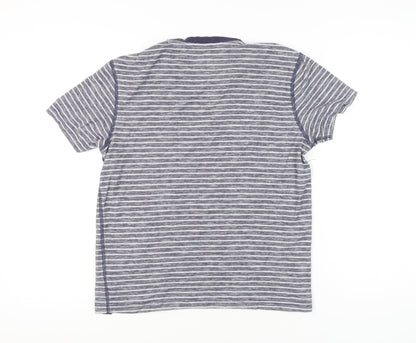 Joules Men's Blue Striped Cotton Crew Neck Short Sleeve T-Shirt Size M