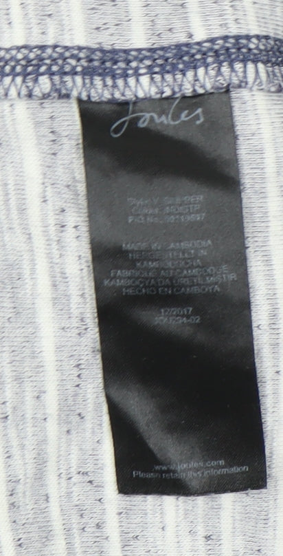 Joules Men's Blue Striped Cotton Crew Neck Short Sleeve T-Shirt Size M