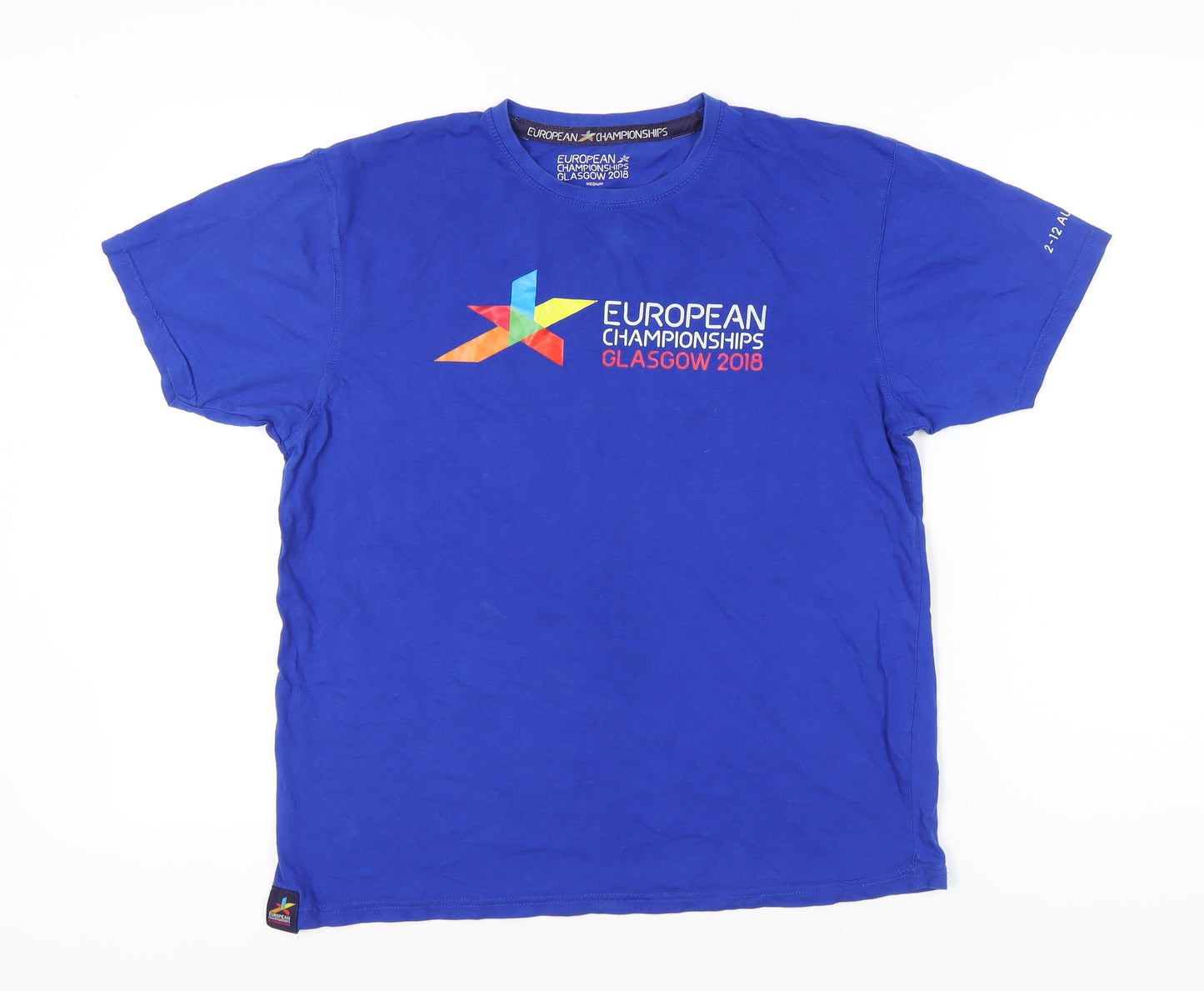 European Championships 2018 Men's Blue Medium Graphic T-Shirt