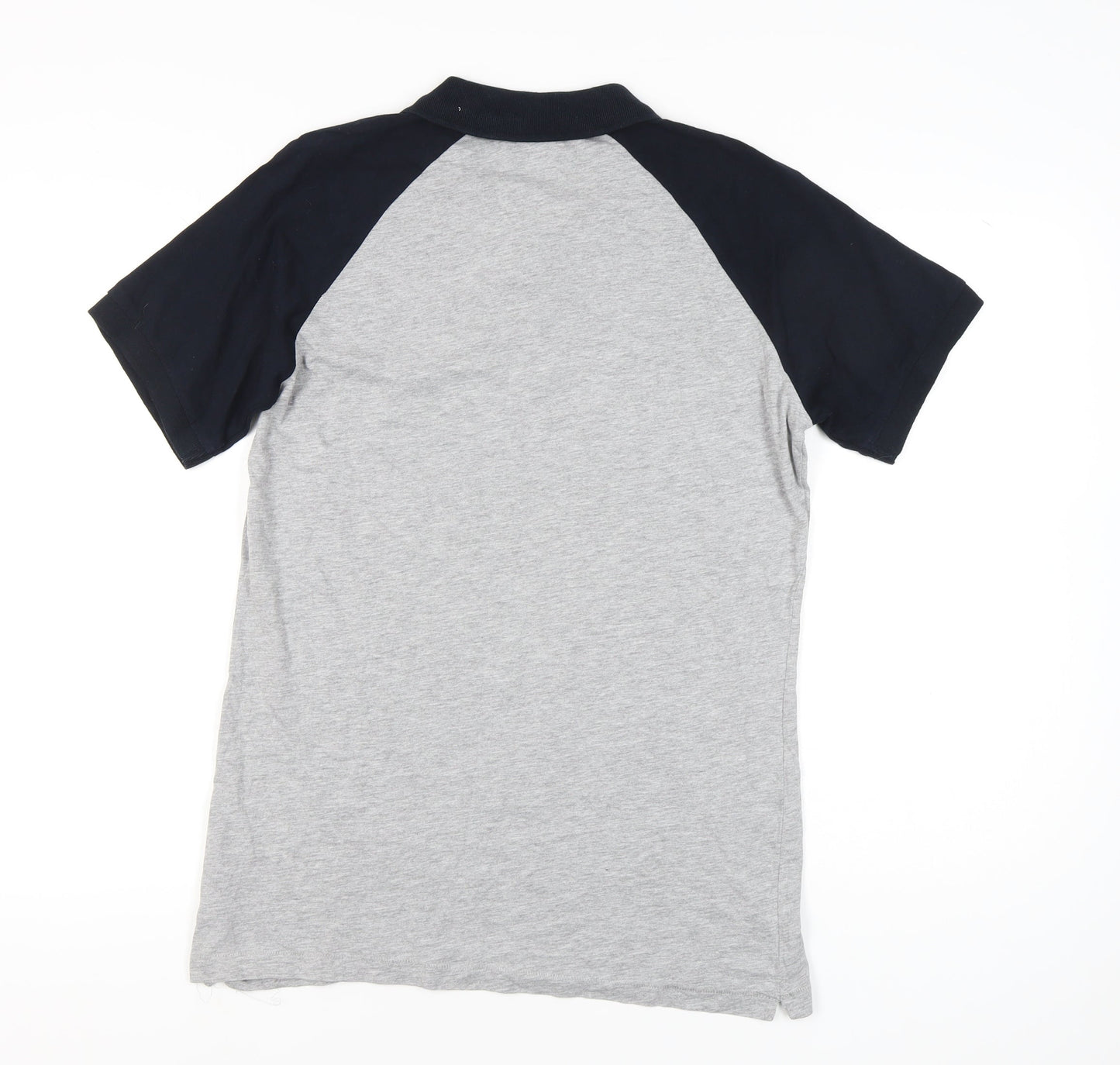 French Connection Men’s Grey Black Polo Shirt XL Cotton Blend