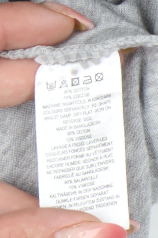 French Connection Men’s Grey Black Polo Shirt XL Cotton Blend