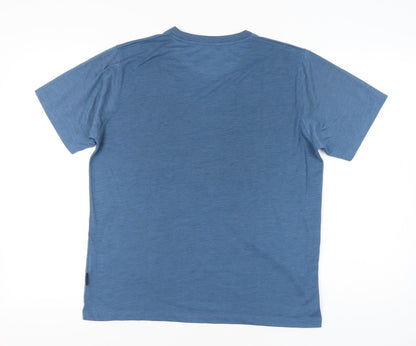 Hi Gear Men’s Blue Graphic Outdoor Mountain T-Shirt Medium Regular Fit