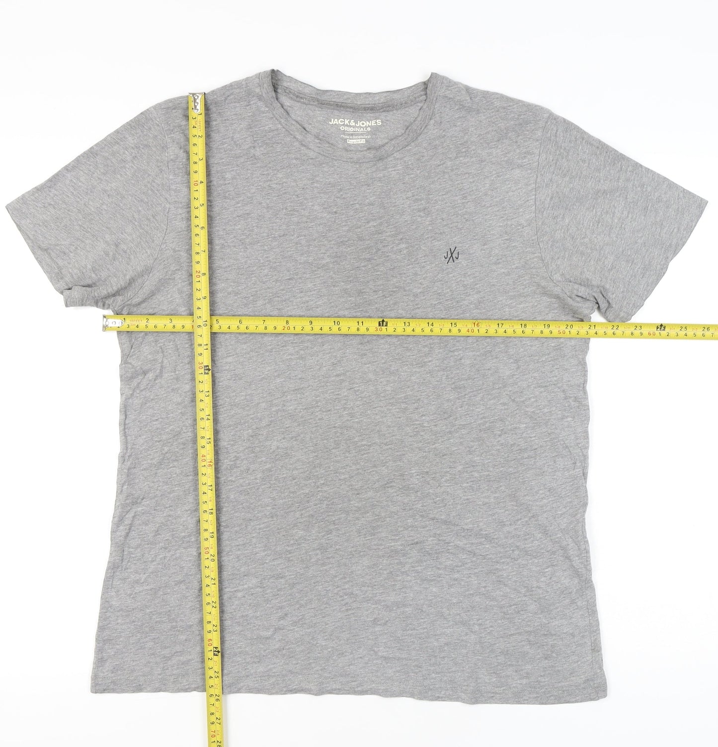 Jack & Jones Men’s Grey Regular Fit Crew Neck T-Shirt Size M