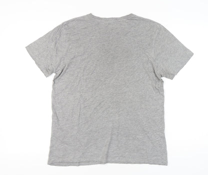 Jack & Jones Men’s Grey Regular Fit Crew Neck T-Shirt Size M
