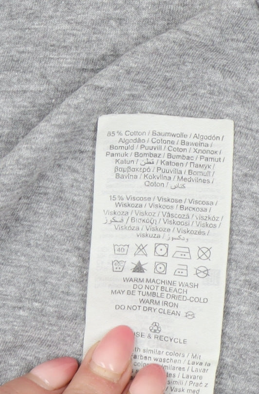 Jack & Jones Men’s Grey Regular Fit Crew Neck T-Shirt Size M