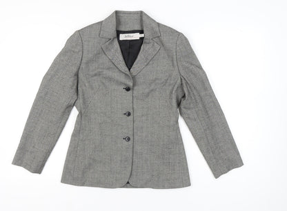 InWear Women’s Grey Herringbone Blazer Jacket UK 6 Classic Workwear