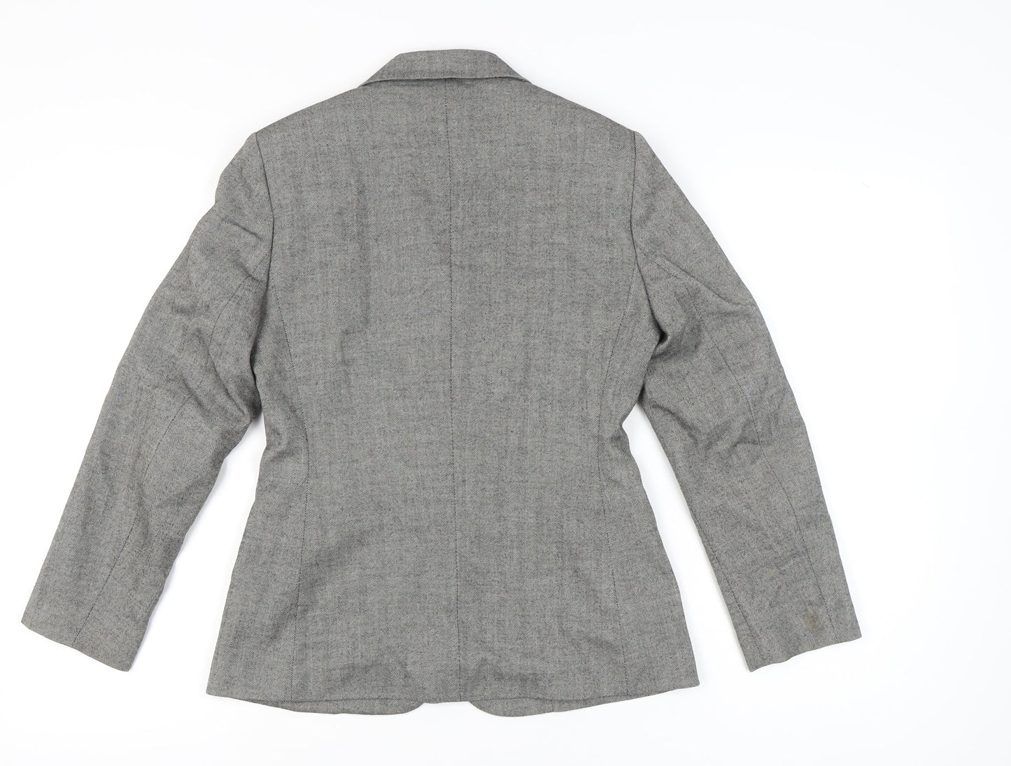 InWear Women’s Grey Herringbone Blazer Jacket UK 6 Classic Workwear