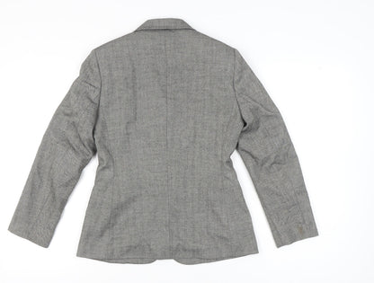InWear Women’s Grey Herringbone Blazer Jacket UK 6 Classic Workwear