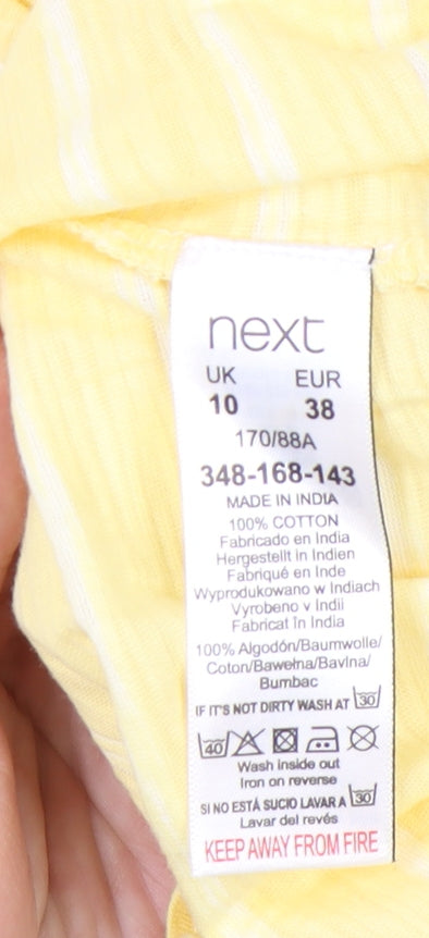 Womens UK Size 10 NEXT Yellow Basic T-Shirt