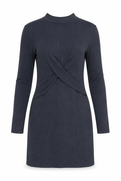 Topshop Petite Women’s Blue Bodycon Dress UK 4 Long Sleeve High Neck