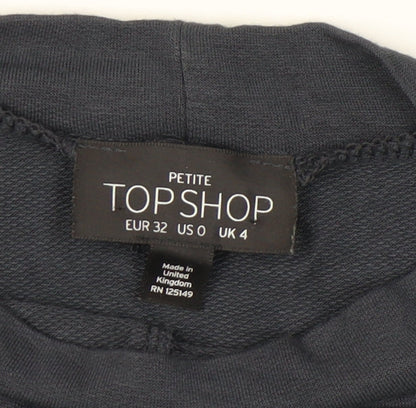 Topshop Petite Women’s Blue Bodycon Dress UK 4 Long Sleeve High Neck