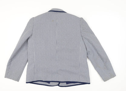 Eastex Womens Blue Houndstooth Suit Jacket Size 18 Regular Fit