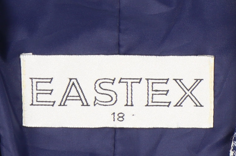 Eastex Womens Blue Houndstooth Suit Jacket Size 18 Regular Fit