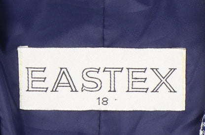 Eastex Womens Blue Houndstooth Suit Jacket Size 18 Regular Fit