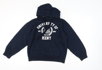 University of Kent Navy XS Hoodie Women Teens Pullover Cotton Blend