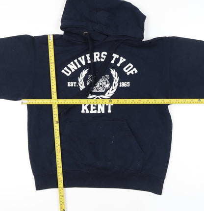 University of Kent Navy XS Hoodie Women Teens Pullover Cotton Blend