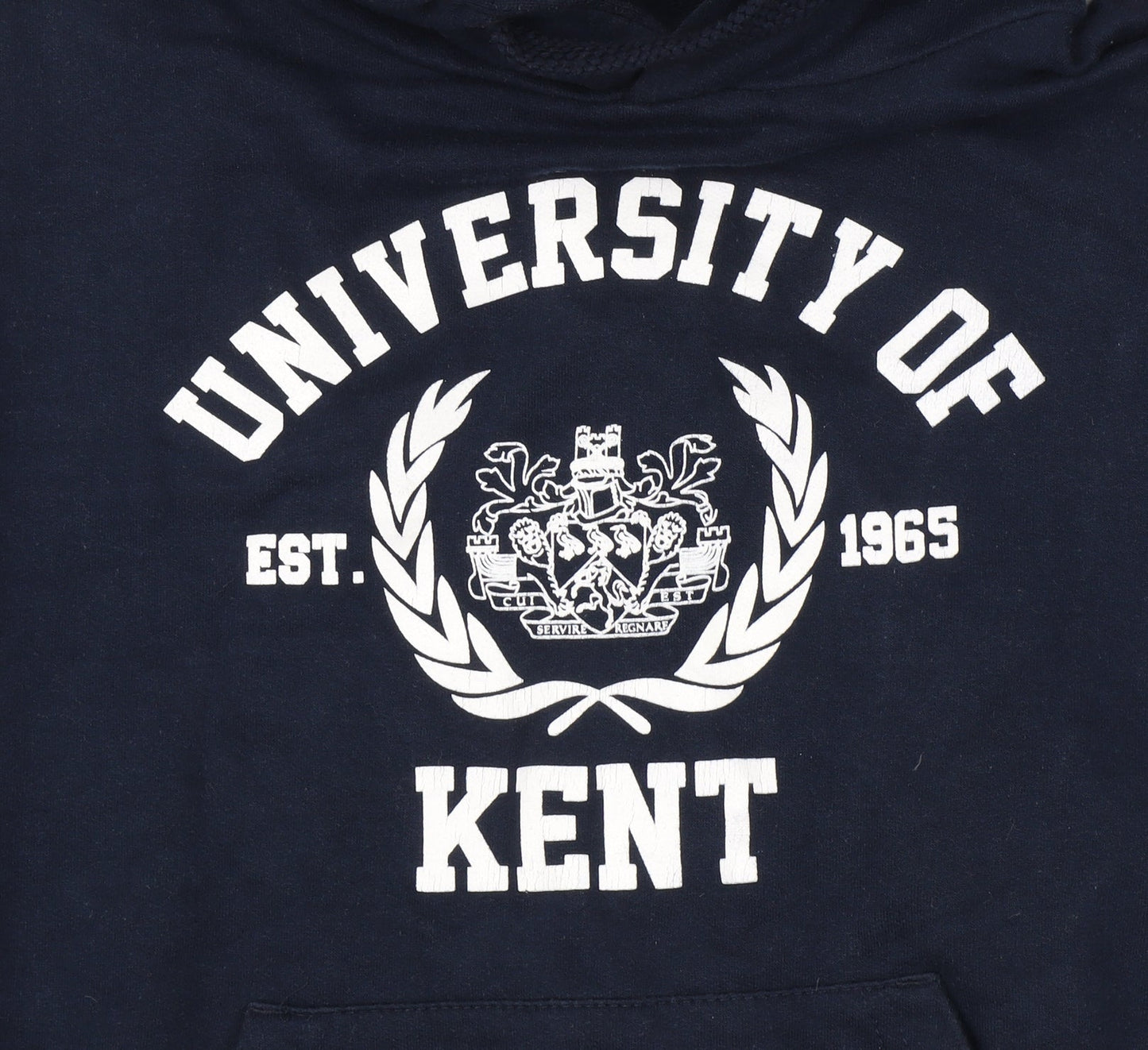 University of Kent Navy XS Hoodie Women Teens Pullover Cotton Blend
