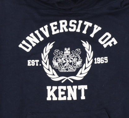 University of Kent Navy XS Hoodie Women Teens Pullover Cotton Blend