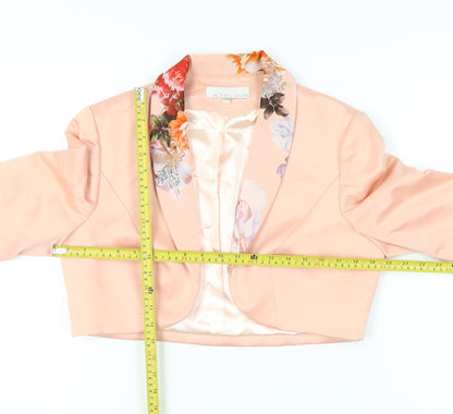 L'Atelier Women's Pink Floral Cropped Blazer Size 14