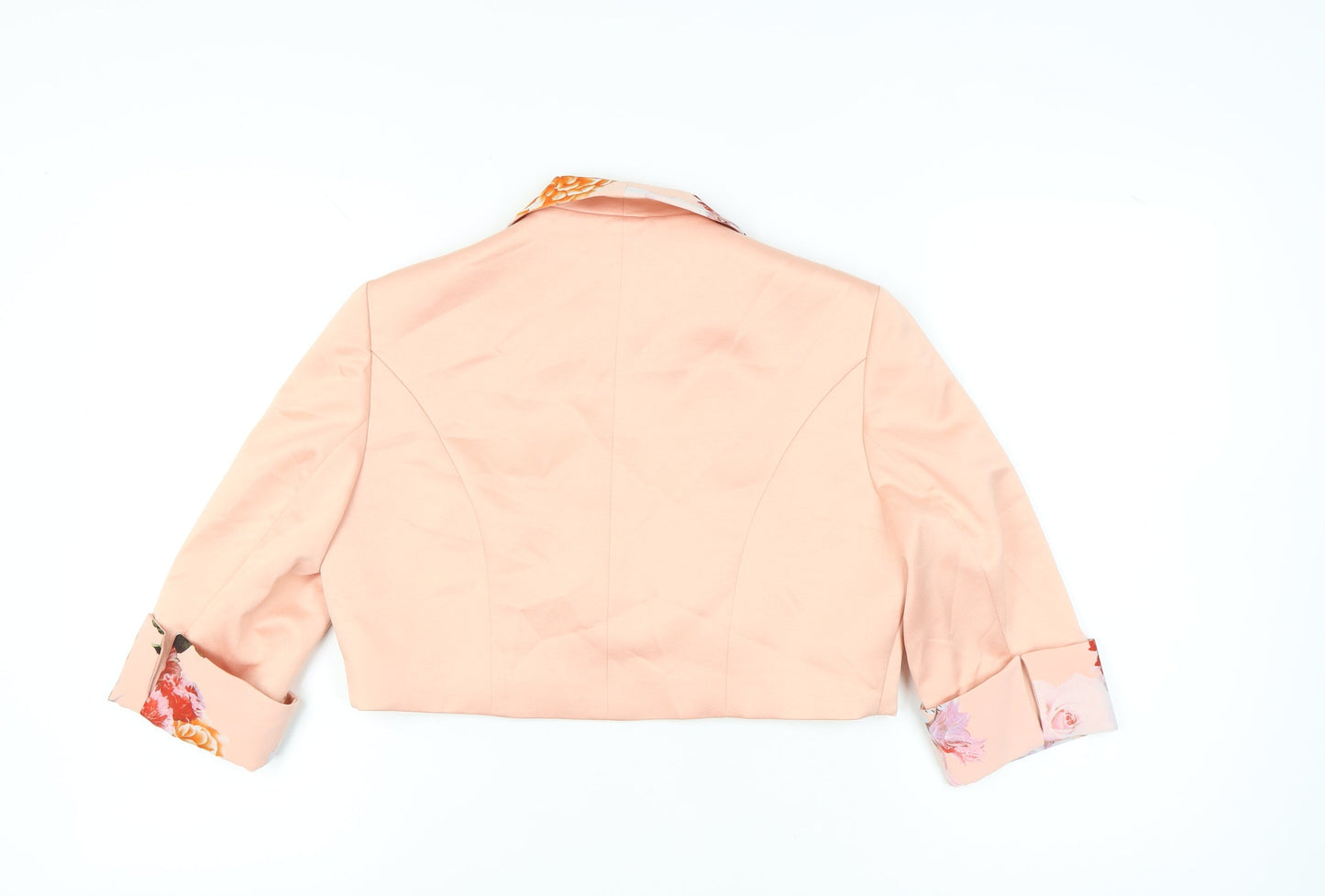 L'Atelier Women's Pink Floral Cropped Blazer Size 14