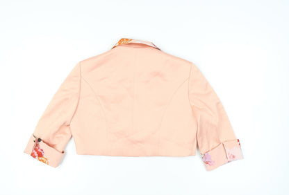 L'Atelier Women's Pink Floral Cropped Blazer Size 14